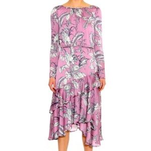 Marchese Notte NWT Orchid Asymmetric Flounce Cocktail Dress size 6